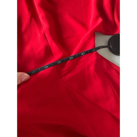 ❤️ Ann Taylor NWT Mock Neck A-Line Pleated Dress • Red • Size L • Holiday Party - Picture 5 of 9